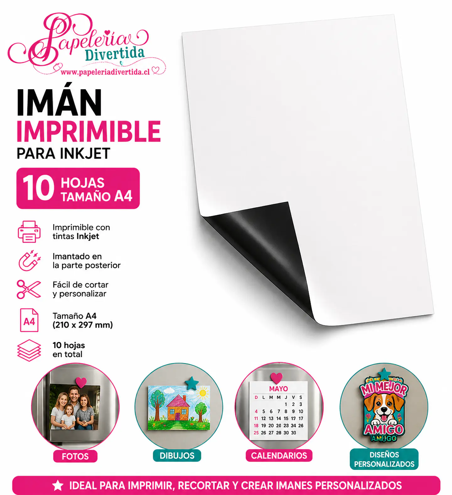 Papel magnetico iman imprimible A4 10hjs 1