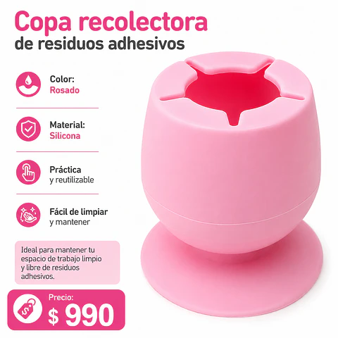 Copita Recolectora de Silicona Rosada