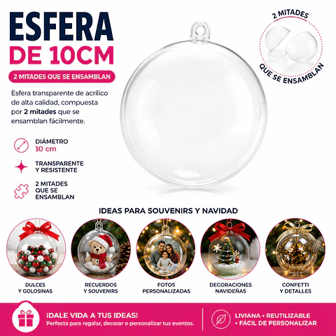 Esferas acrilicas 10 cm  10  Esferas