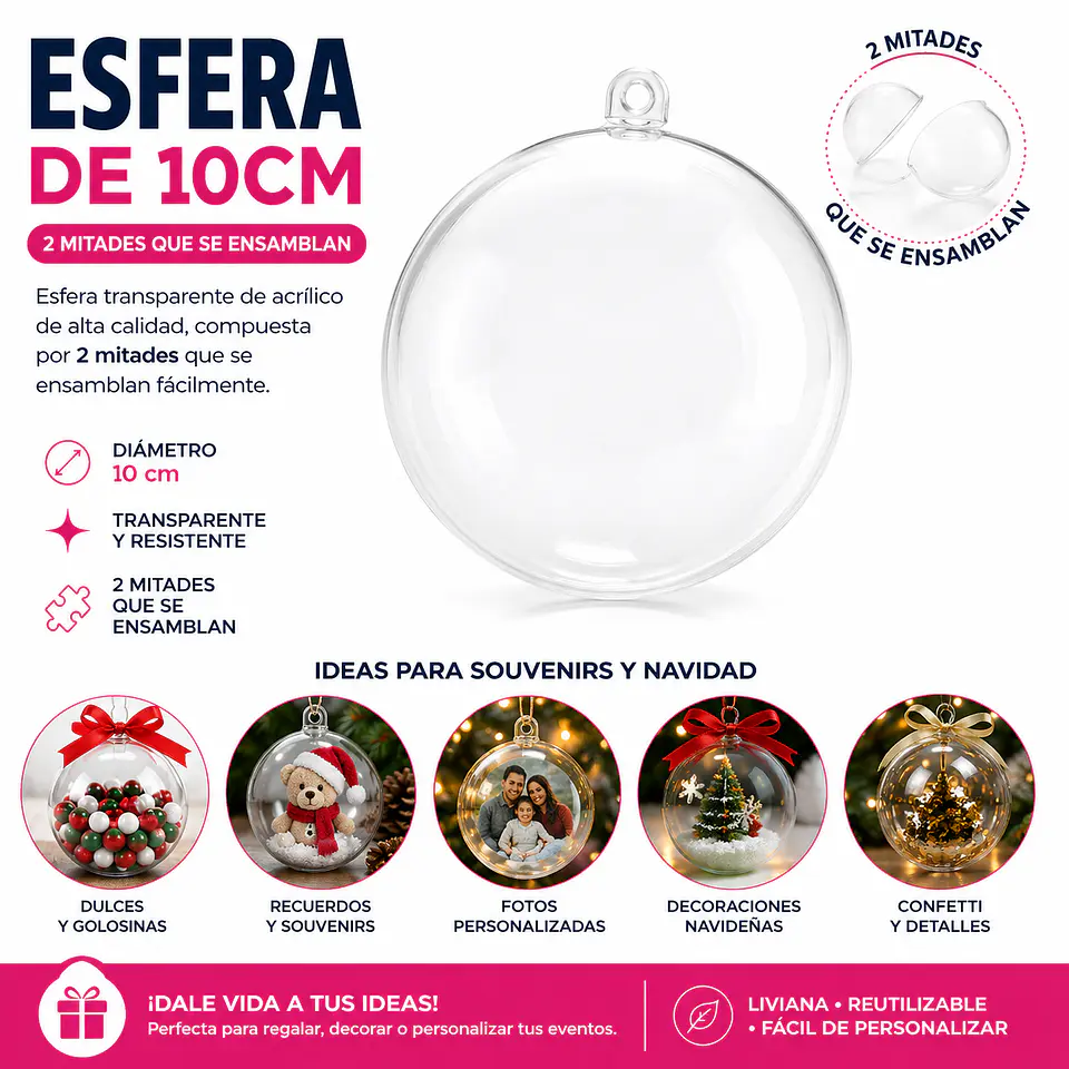 Esferas acrilicas 10 cm  10  Esferas 1