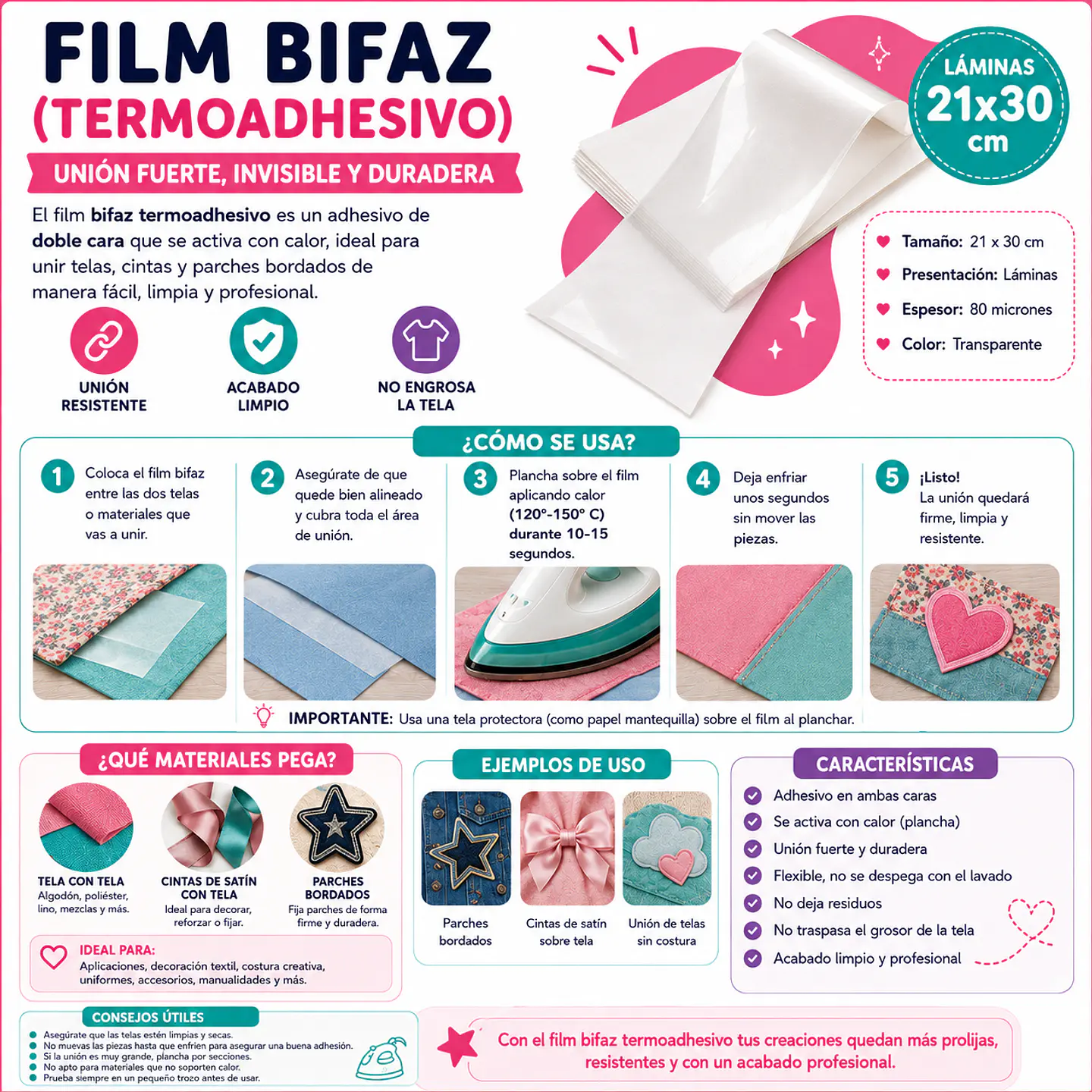 Film Termoadhesivo Bifaz para telas 1