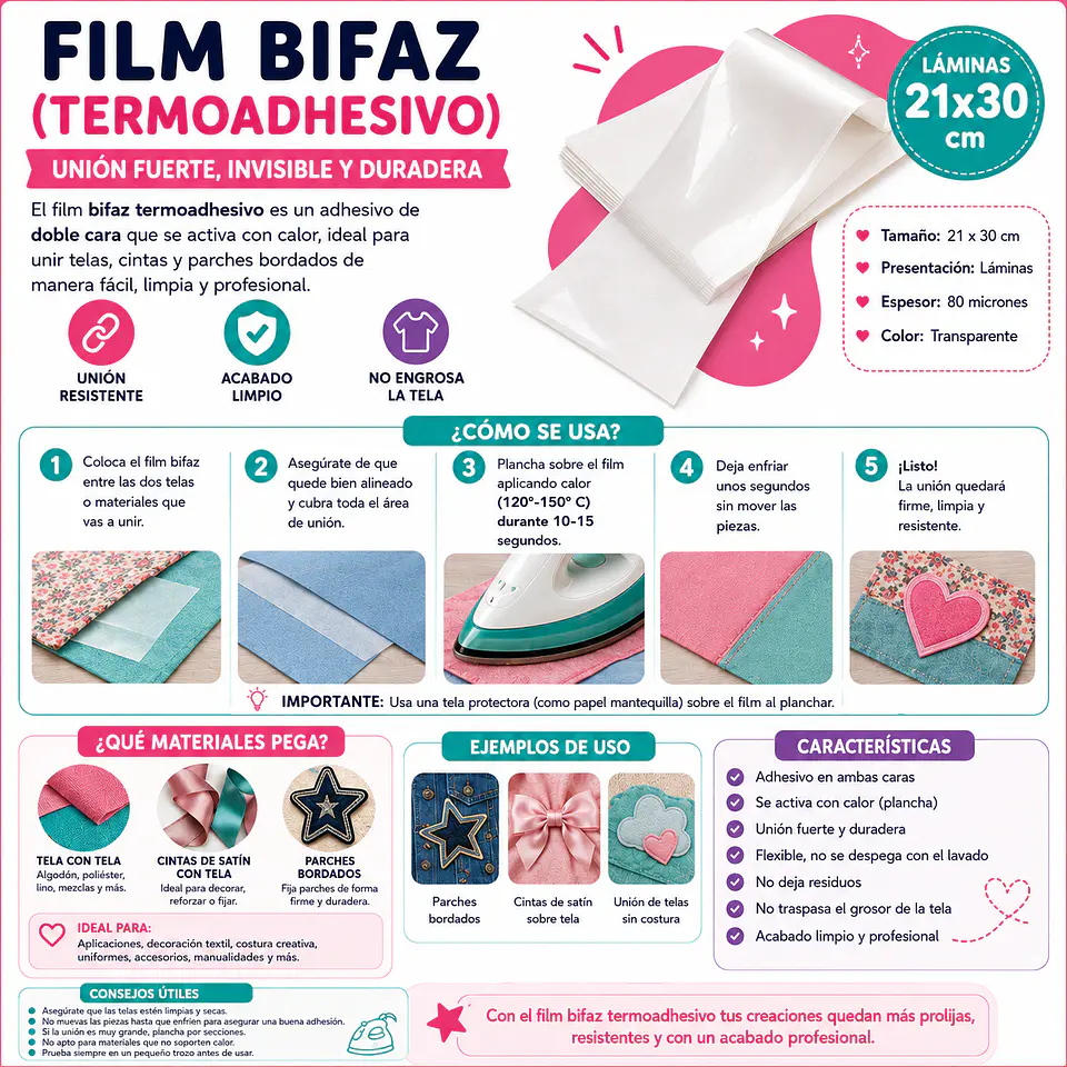 Film Termoadhesivo Bifaz para telas 1