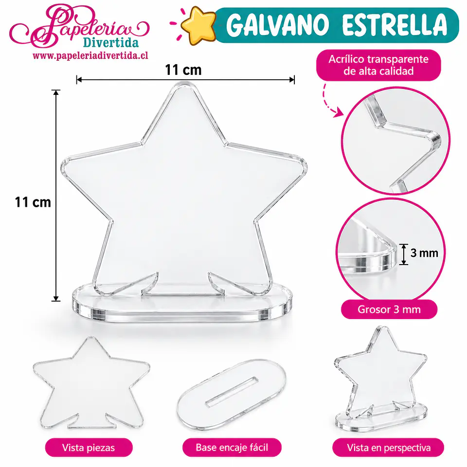 Galvano Tipo estrella 11cm alto 1