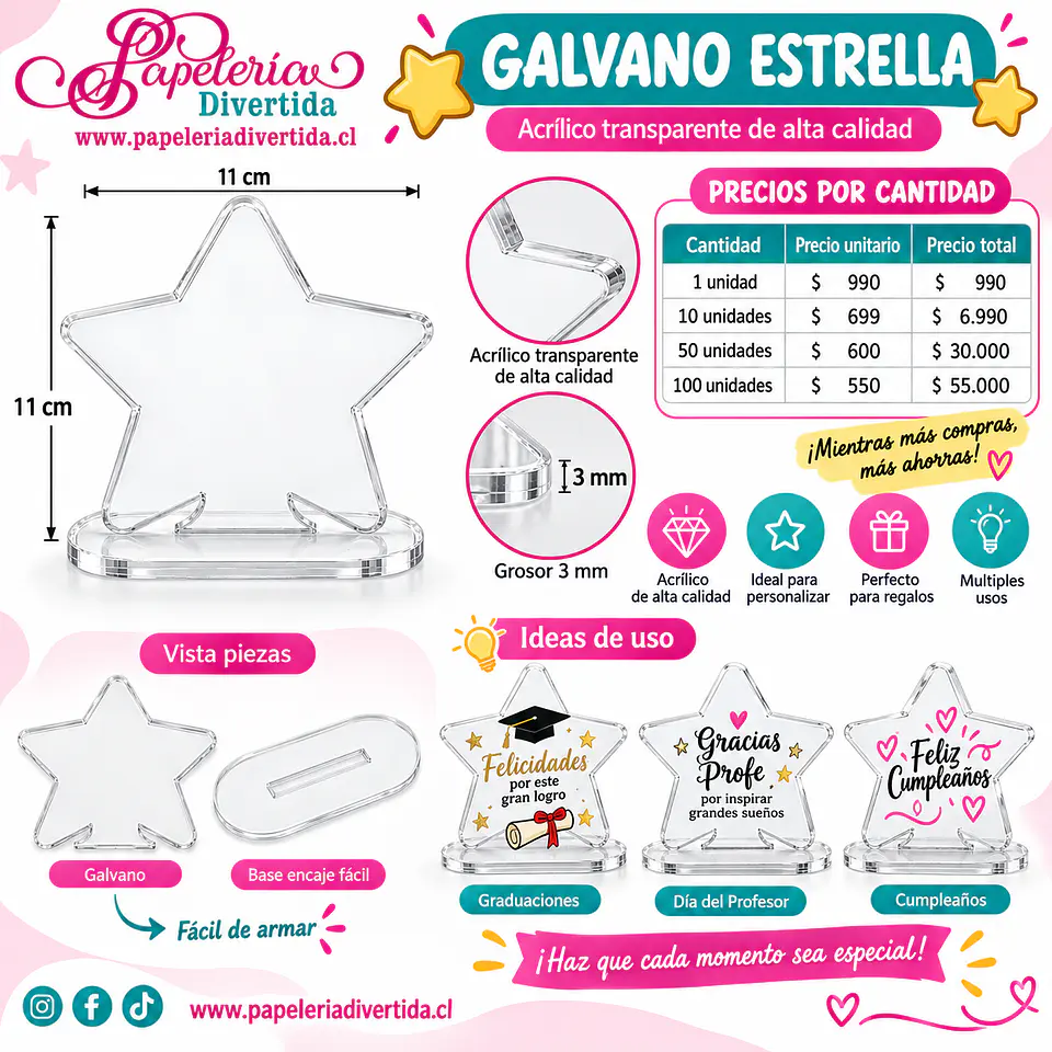 Galvano Tipo estrella 11cm alto 2