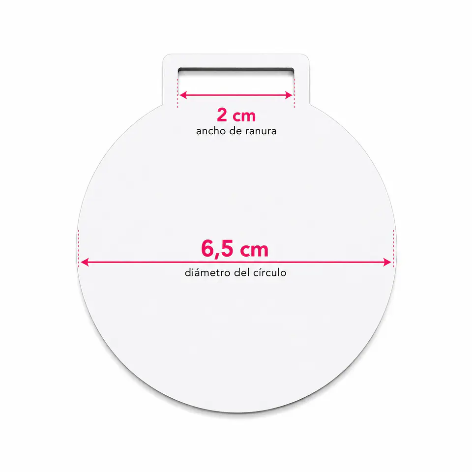 Medallas Acrílico 3mm blanco Solido 6,5 cm diametro  3