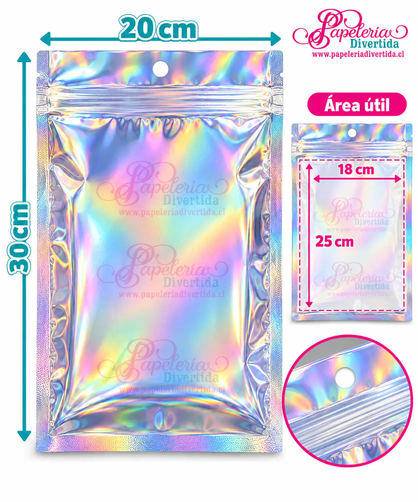 Bolsa Holografica 20x30cm 1