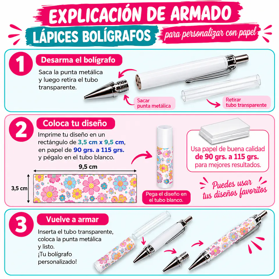 Boligrafos Lapices para Personalizar Tinta color Azul 4