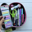 Estuche Duobox, Marfil/Magenta