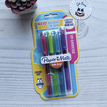 Set boligrafos tinta gel Paper mate Ink joy