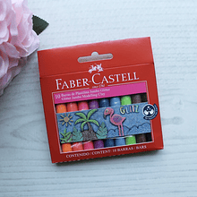 Plastilina Glitter x 10 colores Faber Castell
