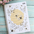 Cuaderno Diseños Honey Bee, Cuatro Materias 160 hojas