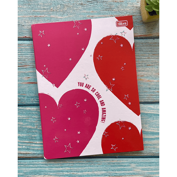 Cuaderno universitario empastado diseño Love Pink