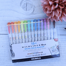 Set 15 Marcadores Zebra Mildliner Brush 