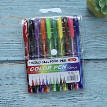 Set bolígrafos pasta 10 colores