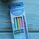 12 lápices grafitos en tonos pasteles 