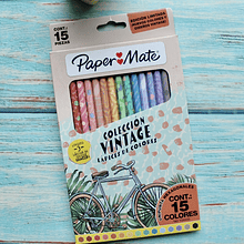 Lapices De Colores Paper Mate Set 15, Colección Vintage