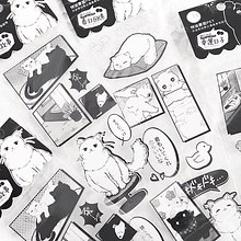 Stickers transparentes diseño gatito kawaii