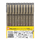 Set 10 Tiralineas Pigma Micron Sakura Negro Manga Intermedio