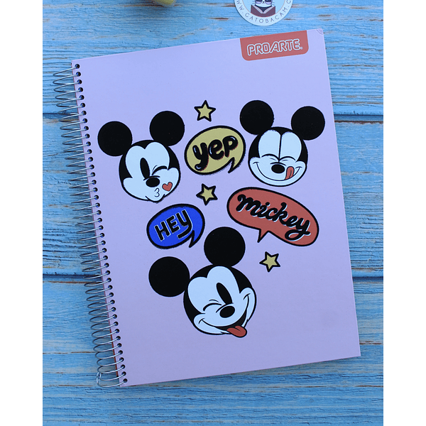 Cuaderno tres materias diseño Mickey, 150 hojas