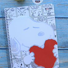 Cuaderno tres materias diseño Snoopy