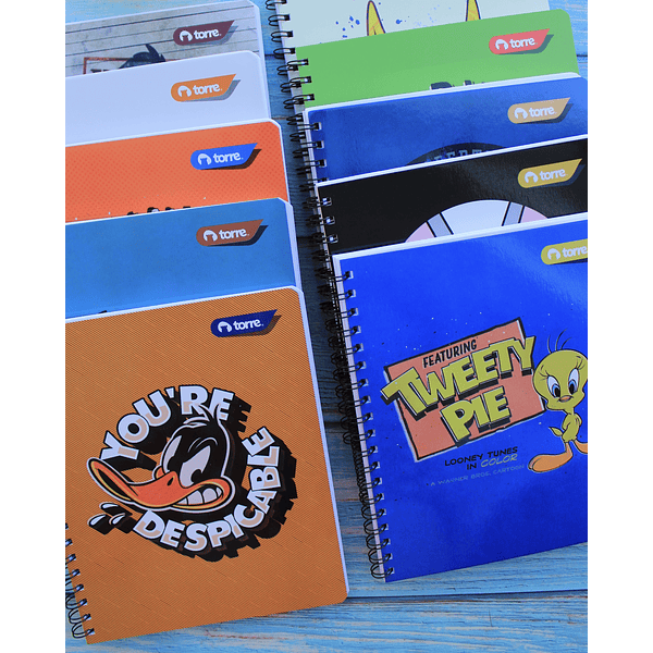 Cuaderno 100 hojas universitario diseño Looney Tunes