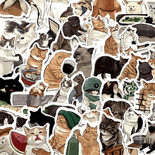 Set 54 stickers de gatito