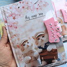 Diario de Vida con clave diseño gatito