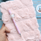 Libreta peluda diseño Corazón + Boligrafo