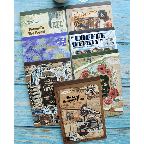 Libro de stickers y papel decorativo