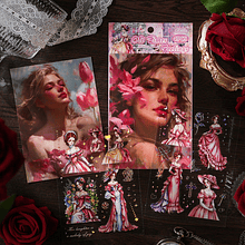 Set de Stickers Dama Antigua (4 laminas)