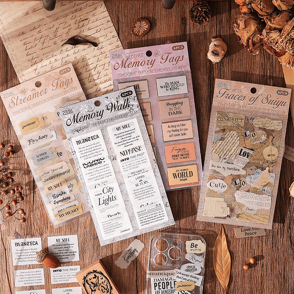 Set de Stickers con Frases Vintage