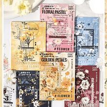 Libro de stickers con fondos y frases floreadas