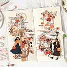 Libro de stickers con fondos y frases floreadas