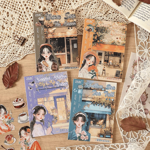 Mini Libreta stickers 20 Hojas Vintage