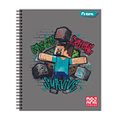 Cuaderno universitario Minecraft 100 hojas cuadriculado 7 mm