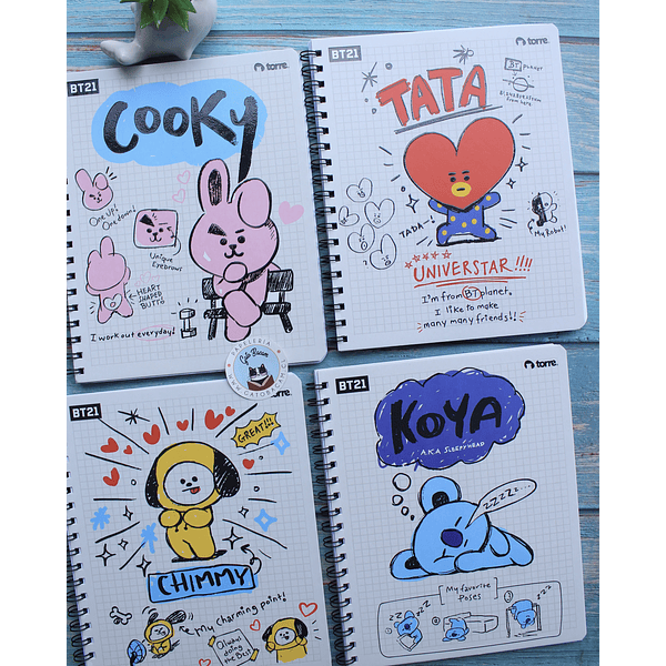 Cuaderno Universitario 100 hojas BT21 100 hojas matematicas 7mm