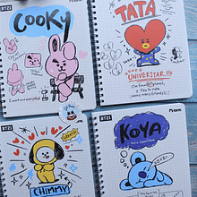 Cuaderno Universitario 100 hojas BT21 100 hojas matematicas 7mm