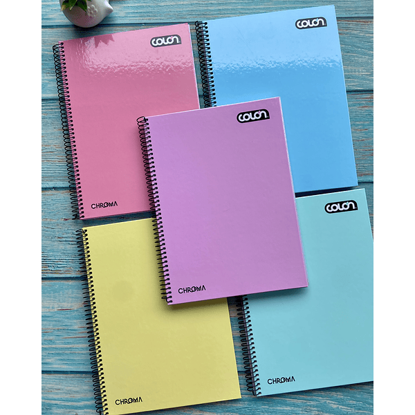 Cuaderno 3 materias Colores Pasteles,120 hojas matematicas 7mm.-