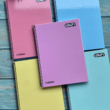 Cuaderno 3 materias Colores Pasteles,120 hojas matematicas 7mm.-