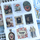 libreta stickers 50 hojas Retro Vintage