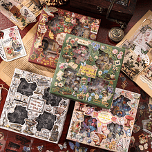 Caja 100 stickers diseños Vintage