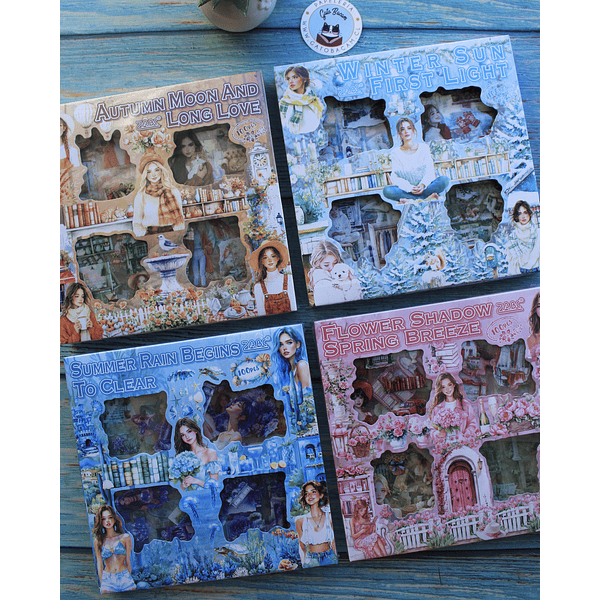 Caja 100 Laminas de Stickers diseño Estaciones del Año