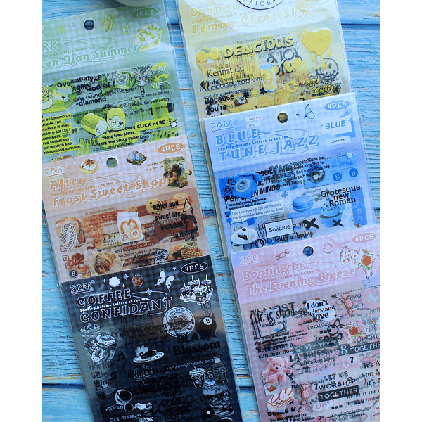 sticker tipo retro colores (4 unidades)