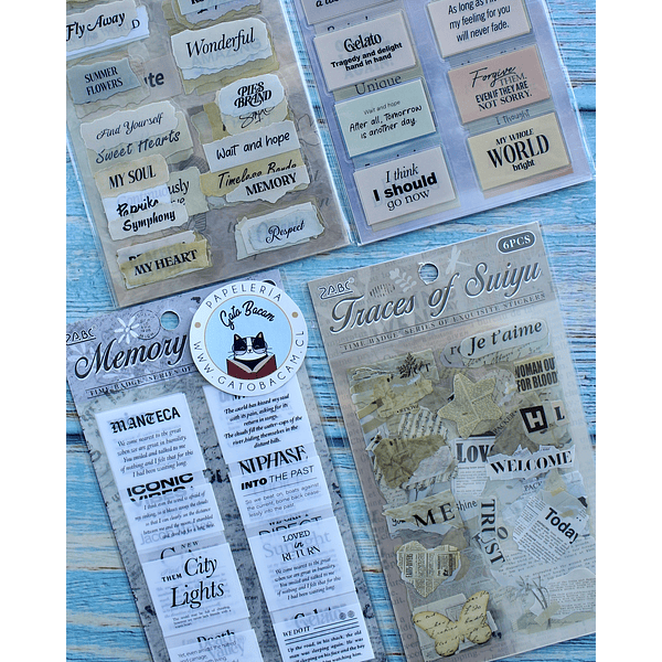 Set de Stickers con Frases Vintage