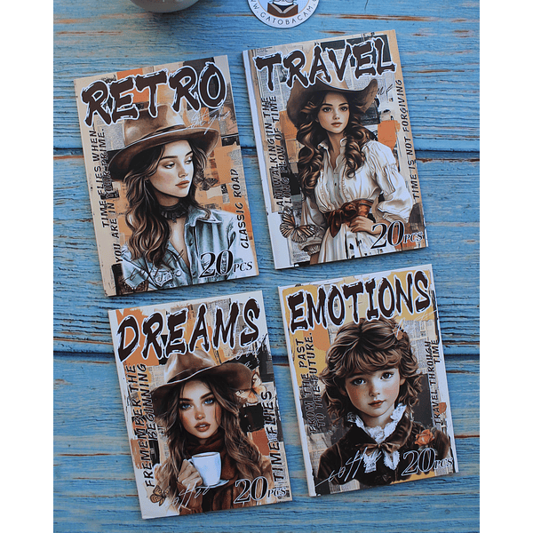 Libro Stickers chica Vintage 20 Hojas