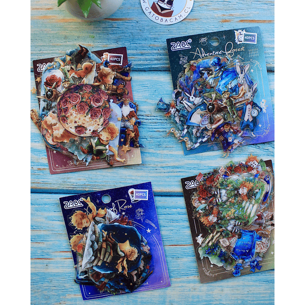 Set de Stickers El Principito y Alicia (40 stickers)