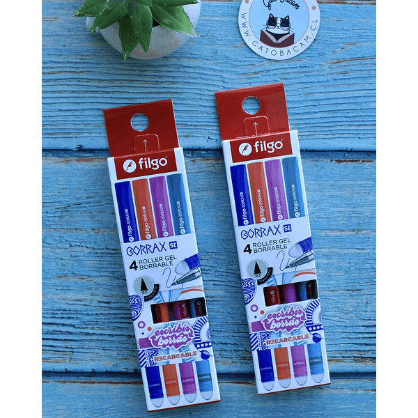 Estuche 4 roller gel borrables