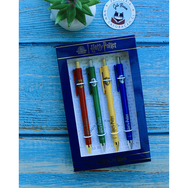 Set 4 Boligrafos pasta Harry Potter