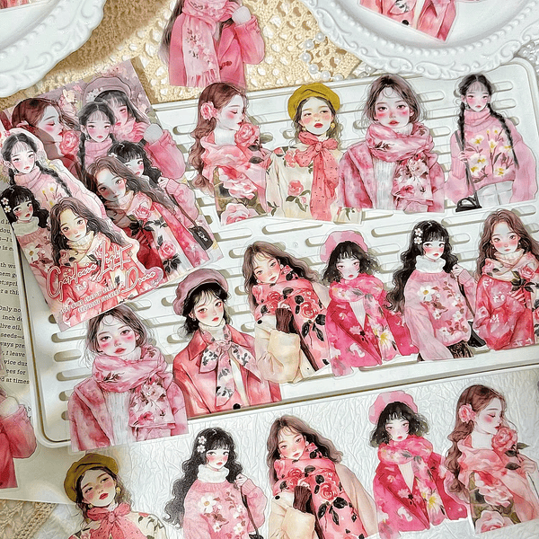 Set 20 stickers diseño Chica Japonesa