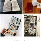 Cuaderno estilo Traveler’s Notebook o cuaderno viajero con cubierta de cuero sintético y bolsillos interiores